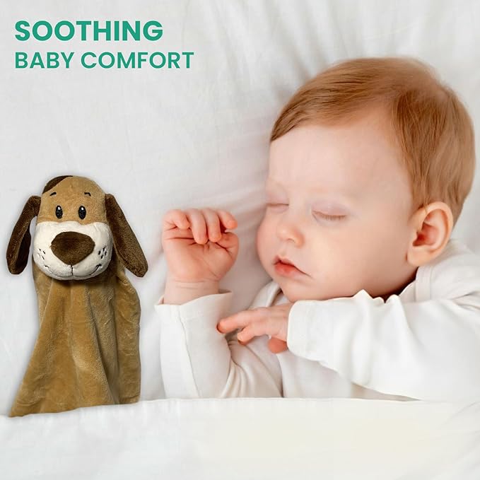 Security Blanket - 18" Tall Soft Fleece Blanky for Boys & Girls - Soothing Baby Blanket With Plush Stuffed Animal Puppy Dog