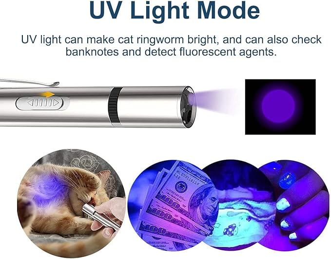 Cat Laser Toys Pointer for Indoor, Cat Mouse Toys Wand Red Light Pet Interactive Toys to Keep Cat Busy, for Kitten Cat Dog Chase Play