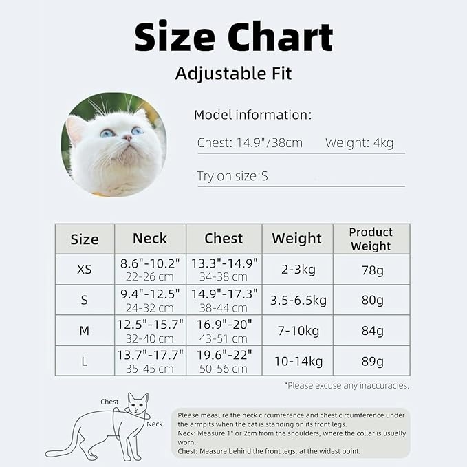 Escape-Proof Cat Harness and Leash Set - Adjustable and Comfortable - Ideal for Walking Cat Outdoors - Fits Kittens, Medium, and Large Cats (Beige, L)
