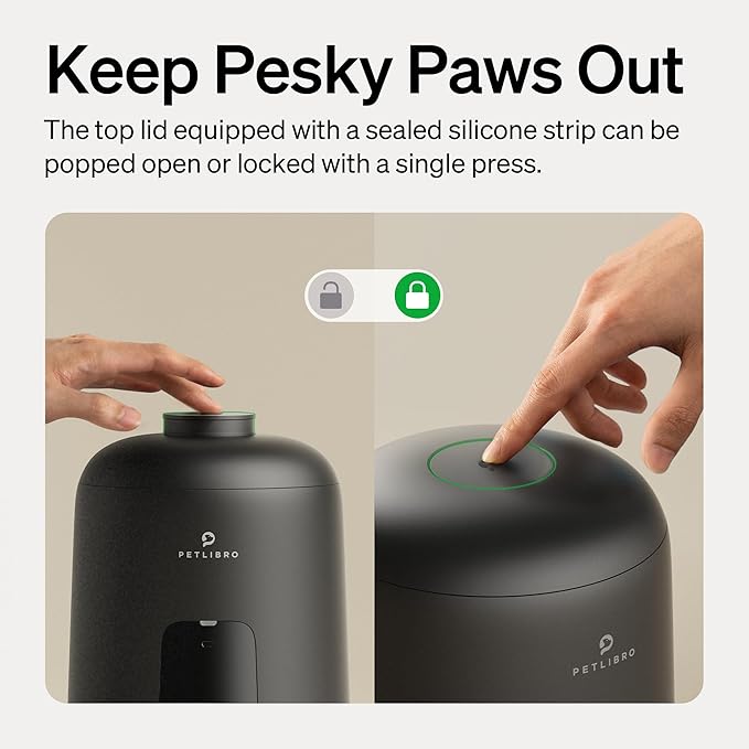 PETLIBRO Automatic Cat Feeder, Battery-operated Automatic Cat Food Dispenser with 180-Day Life, AIR Cordless Timed Pet Feeder for Cat & Dog, 2L Auto Cat Feeder, Black