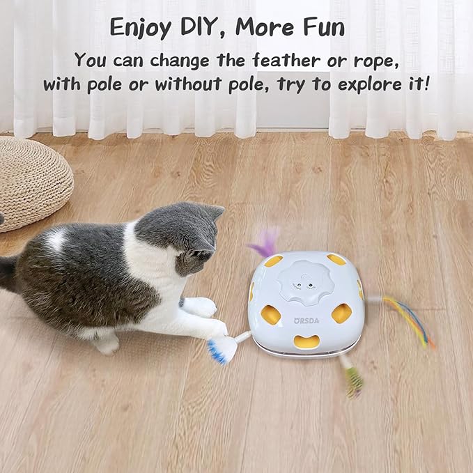 ORSDA 14Pcs Cat Feather Toys Replacement Interactive Kitten Toys for Indoor Cats with Mylar Crinkle Balls Multicolor Pack for Indoor Exercise