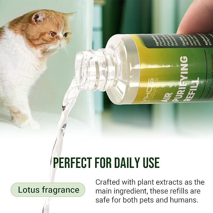 (4 Bottles, Fresh Lotus) Cat Litter Deodorizer for PETKIT PuraX PuraMax Self-Cleaning Cat Litter Box Odor Eliminator for Strong Odor Remover Litter Box Deodorizer Replaced Odor Removers Refills