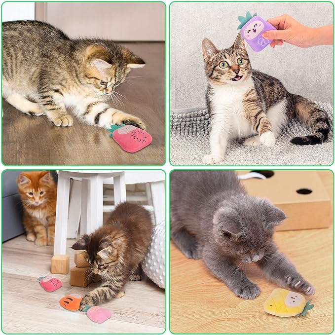 Catnip Toys, Catnip Toys for Cats, Cat Toys with Catnip, Cat Toys for Indoor Cats Kittens, Cat Chew Toy, Cat Pillow Toys for Teeth Cleaning Playing, 6 Pack