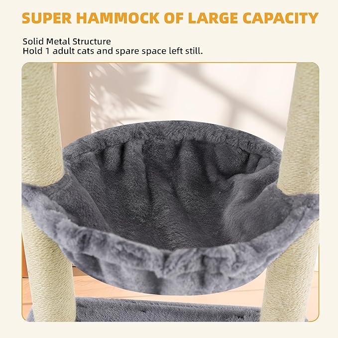 Fashion Design 43.3" Cat Trees with Cat Houses,Grey