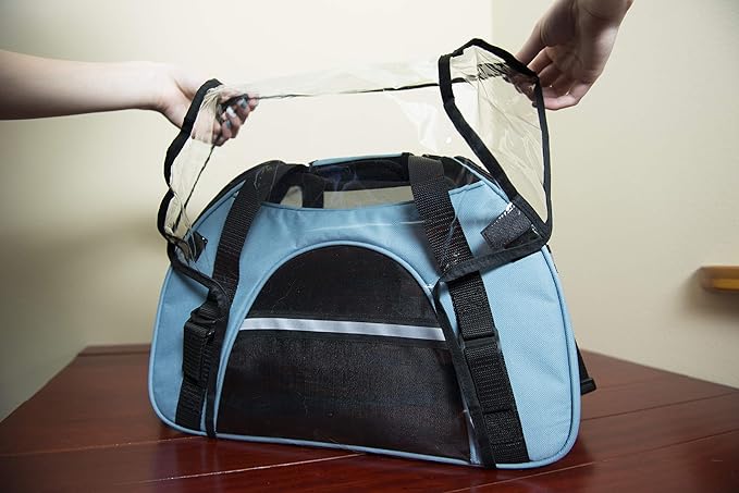 Furhaven Multipurpose Tote Bag Pet Carrier w/ Weather Guard - Robin Blue, Small