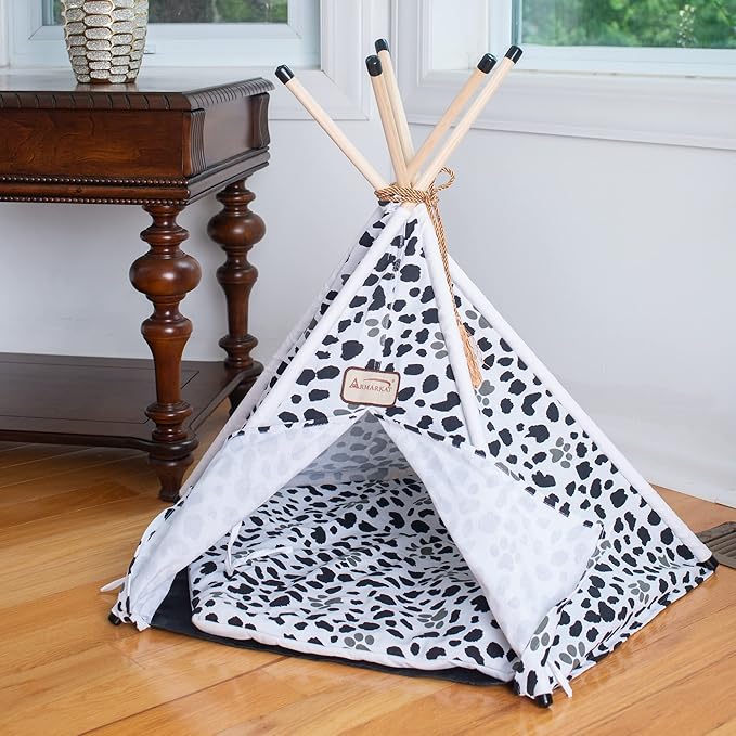 Armarkat C46 Cat Bed, One Size,white, black