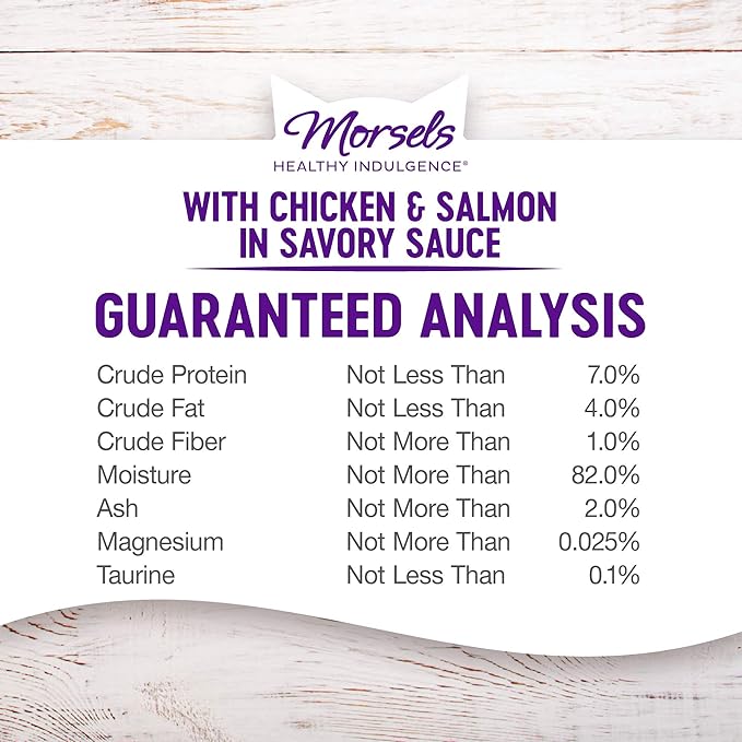 Wellness Healthy Indulgence Morsels Grain-Free Wet Cat Food, Made with Natural Ingredients, Quality Proteins, Complete and Balanced Meal, 3 oz Pouches (Chicken & Salmon, 24 Pack)