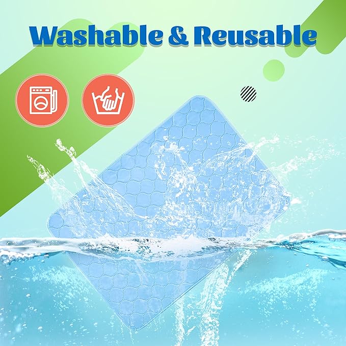 PatiencET Dog Cooling Mat, 22'' x 28'' Pet Cooling Mat for Dogs Cats, Summer Ice Silk Dog Cooling pad & Washable Pee Pad for Indoor or Outdoor - Bottom Waterproof and Anti Slip