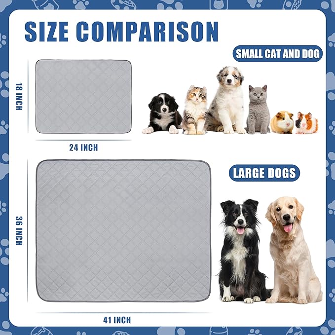 PatiencET Washable Pee Pads for Dogs 36'' x 41" Reusable Pee Pads for Dogs 2 Pack Puppy Pads Potty Pee Pads with Waterproof Bottom for Pet Training, Whelping and Incontinence