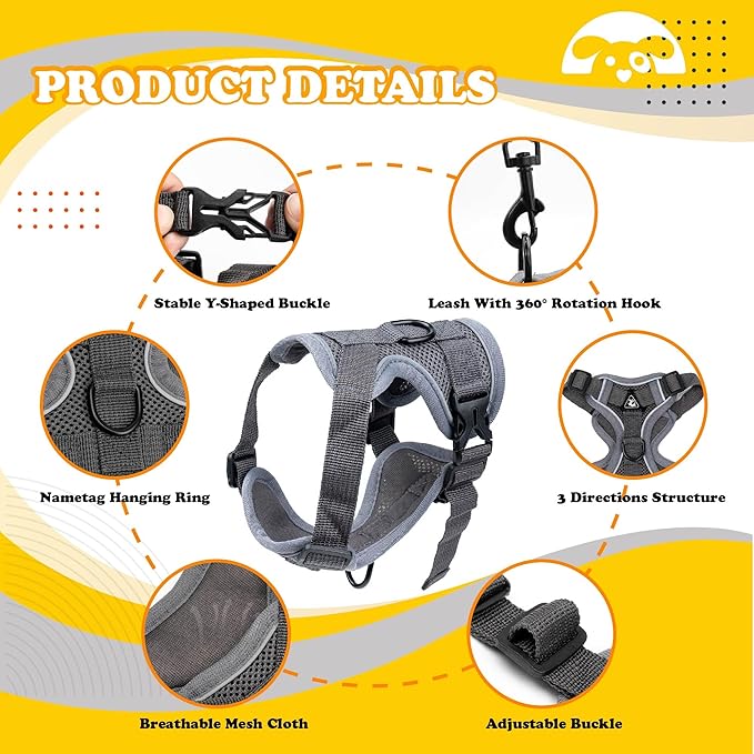 PetnBeyond Kitten Harness and Leash Set - Secure, Comfortable Control with Breathable Mesh Jacket - Adjustable Vest for Safe Walks with Reflective Strips - Kitty Escape Proof Kit (Small, Pink)