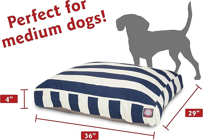 Majestic Pet Rectangle Large Dog Bed Washable – Non Slip Comfy Pet Bed – Dog Crate Bed with Removable Washable Cover – Dog Kennel Bed for Sleeping - Dog Bed Large Breed 44x36x5 Inch – Gray