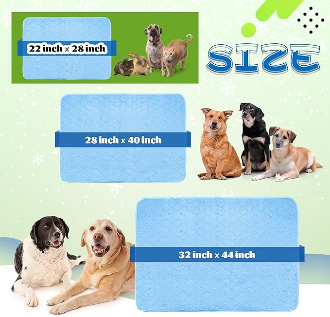 PatiencET Dog Cooling Mat, 22'' x 28'' Pet Cooling Mat for Dogs Cats, Summer Ice Silk Dog Cooling pad & Washable Pee Pad for Indoor or Outdoor - Bottom Waterproof and Anti Slip