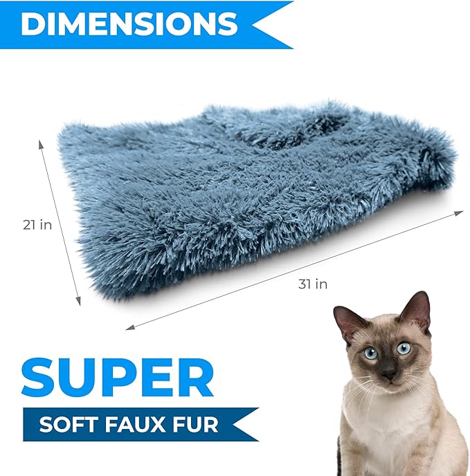 Whiskers & Friends Cat Bed, Cat Beds for Indoor Cats Washable, Small Dog Bed Calming Pet Bed, Cat Beds & Furniture, Large Cat Bed - with Blanket