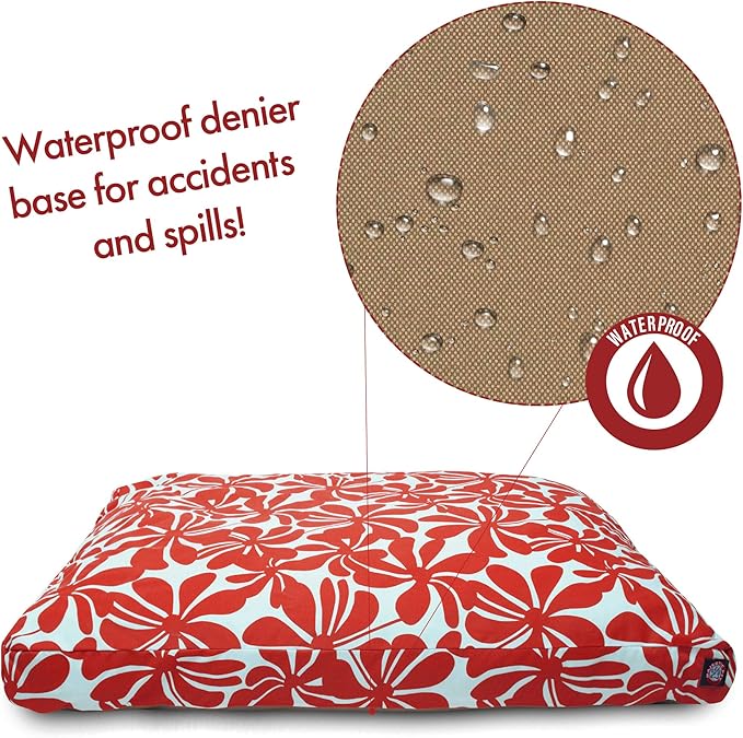 Red Plantation Small Rectangle Indoor Outdoor Pet Dog Bed With Removable Washable Cover By Majestic Pet Products