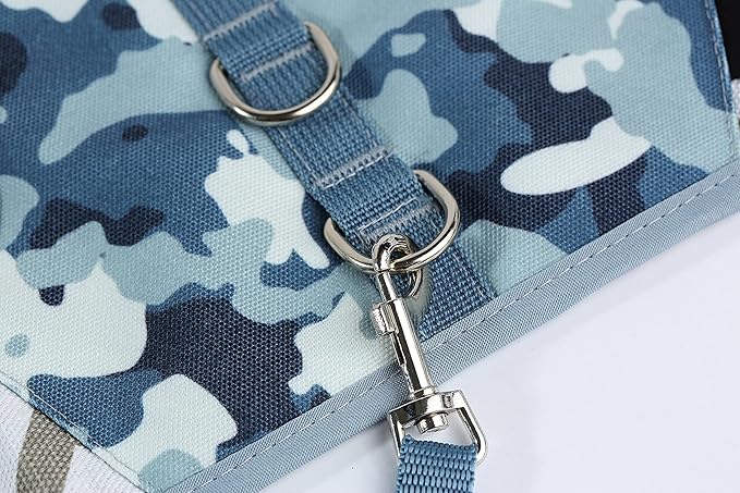 Cat Harness and Leash for Walking Escape Proof, Adjustable Cat Vest Harness, Padded Stylish Cat Walking Jackets, Grey Camo, Small