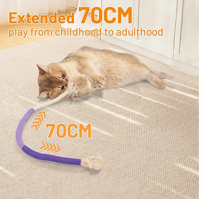 Sisal Rope Cat Toys,3 Pack Bite-Resistant Catnip Toys,Cat Toys for Bored Indoor Cats, Safe Teeth Cleaning Chew Cat Toy,Interactive Cat Kicke Toys for Indoor Cats for 24" All Breeds