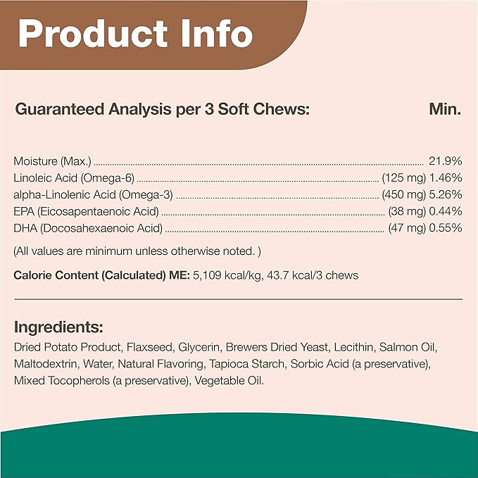 NaturVet – Omega-Gold Plus Salmon Oil | Supports Healthy Skin & Glossy Coat | Enhanced with DHA, EPA, Omega-3 & Omega-6 | for Dogs & Cats | 90 Soft Chews
