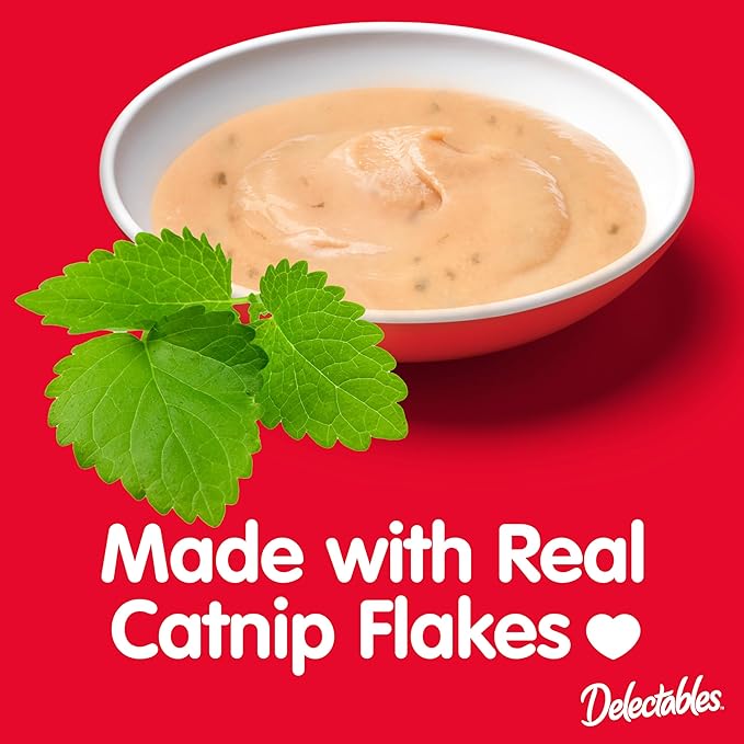 Hartz Delectables Squeeze Up Creamy Squeezable Puree, Lickable Wet Cat Treats, Grain Free, No Added Fillers, No by-Products, No Added Preservatives, 0.5 Ounces Tube Tuna with Catnip, 32 Tubes Total