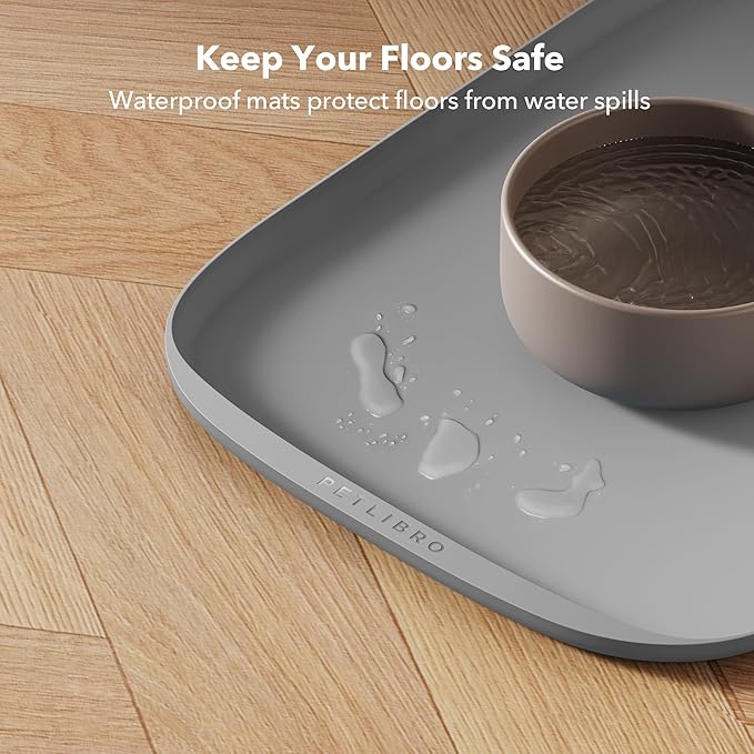 PETLIBRO Pet Mats for Dogs and Cats, Extra Large Dog Bowl Mat for Feeder or Fountain, Non-Slip Waterproof Pet Feeding Mat for PLAF103 Dual Tray, PLAF109, PLAF203 Dual Tray, PLAF301