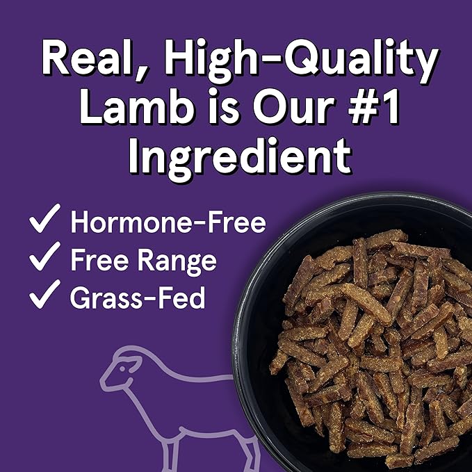 Real Meat Air Dried Dog Food w/Real Lamb - 5oz Bag of USA-Crafted Grain-Free Real Meat Dog Food Sourced from Hormone-Free, Free-Range, Grass-Fed Lamb - Digestible, All Natural, High Protein Lamb