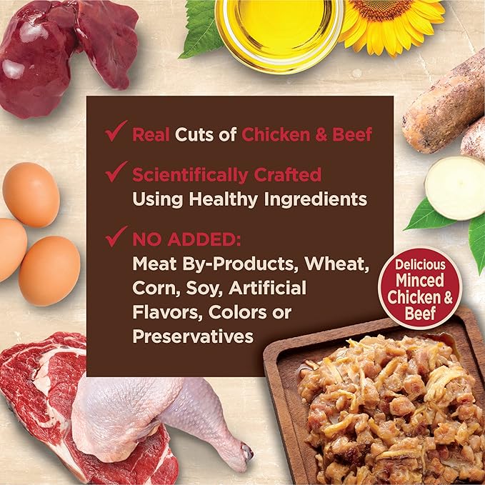 Wellness CORE Tiny Tasters Wet Cat Food, Complete & Balanced Natural Pet Food, Made with Real Meat, 1.75-Ounce Pouch, 12 Pack (Adult Cat, Minced Chicken & Beef in Gravy)