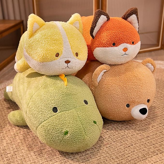 16 Inch Plush Beige Bear Stuffed Animal Hugging Pillow Cuddly Bear Plushies Anime Gifts for Kids and Lovers