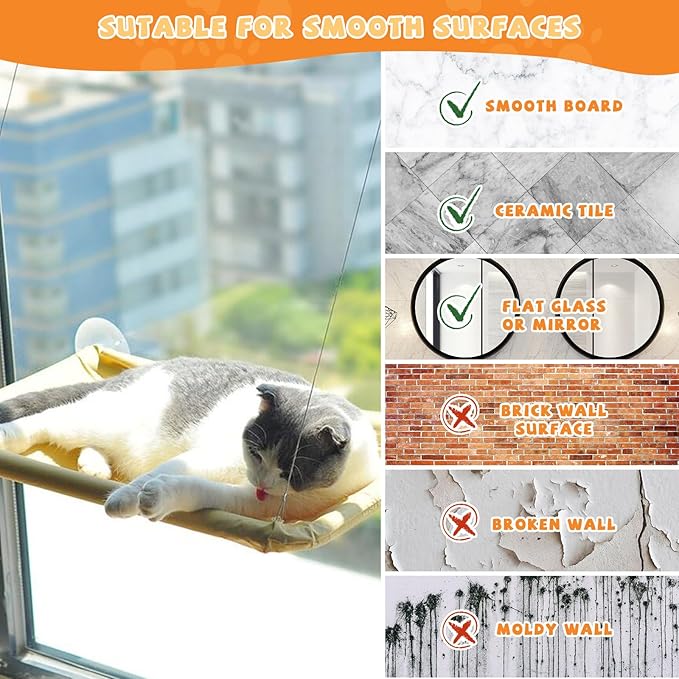 4 Pieces Cat Window Perch Suction Cup Powerful Cat Window Bed Seat Replacement Suction Cup Clear PVC Sucker Pads for Cat Hammocks Cat Window Seat Cat Perch