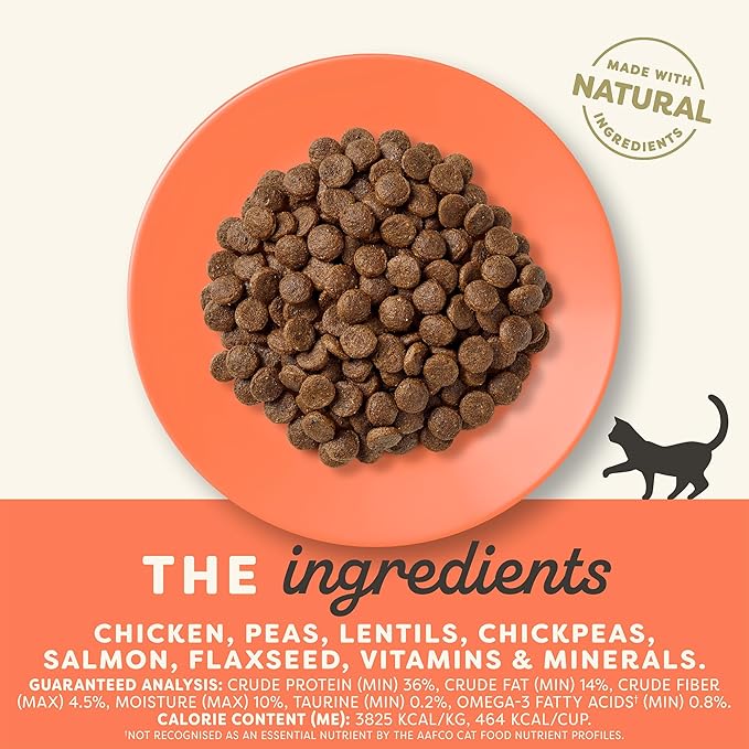 Applaws Complete Dry Cat Food, Grain-Free, Limited Ingredient Food with Added Vitamins & Minerals, Protein, Natural Cat Food, Supports Digestion, Chicken & Salmon (4 Pound Dry Cat Food)