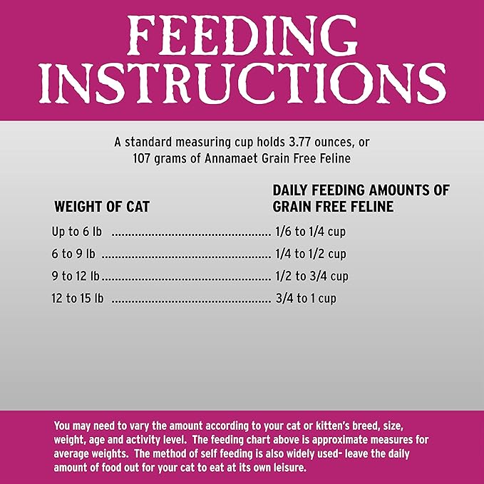 Annamaet Grain-Free Feline Formula Dry Cat Food, (Chicken & Fish), 4-lb bag