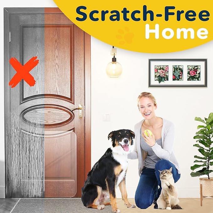 PROTECTO 2 Pack Door Protector from Dog Scratching, Cat Dog Scratch Door Protector, 35.5x24 Dog Door Scratch Protector for Indoors Outdoors, Easy Installation on Window, Wall, Glass Door, Screen Door
