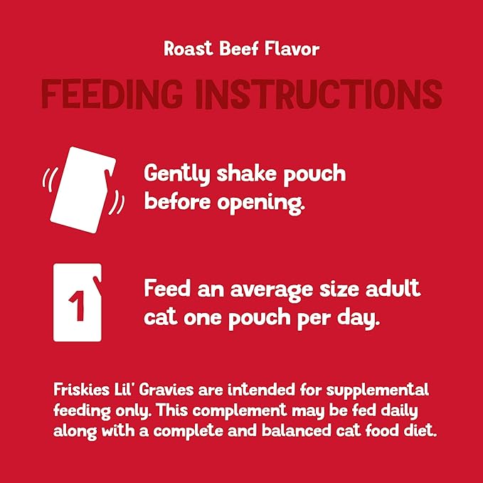 Purina Friskies Lil' Gravies Roast Beef Flavor Cat Food Complement Lickable Cat Treats - (Pack of 16) 1.55 oz. Pouches