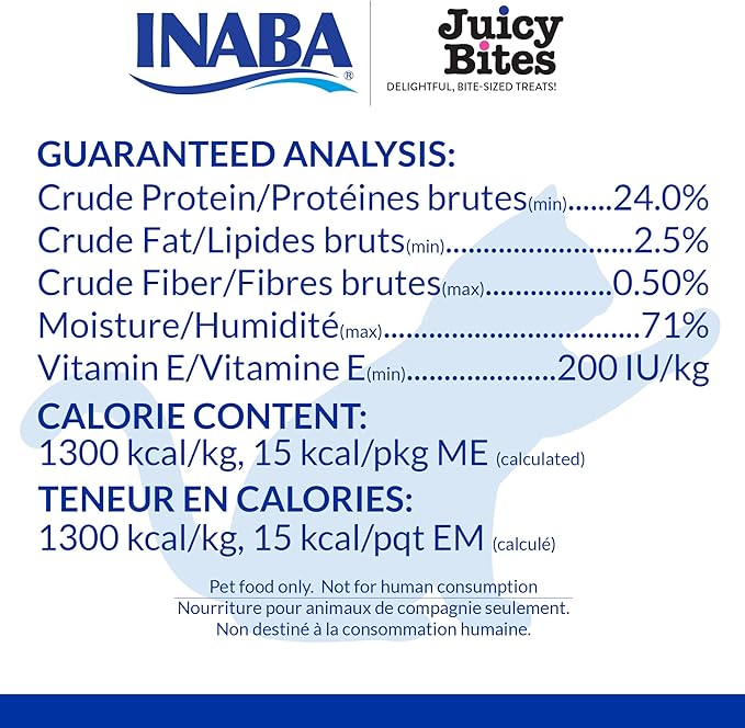 INABA Juicy Bites Grain-Free, Soft, Moist, Chewy Cat Treats with Vitamin E and Green Tea Extract, 0.4 Ounces per Pouch, 18 Pouches (3 per Bag), Scallop and Crab