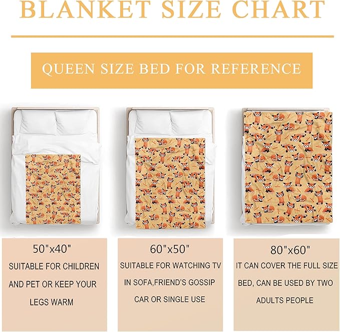 Red Panda Ultra Soft Flannel Merch Throw Blanket - Gifts for Bamboo Lovers - Blankets for Girls, Boys, Kids, Women, Adults - 80"X60"