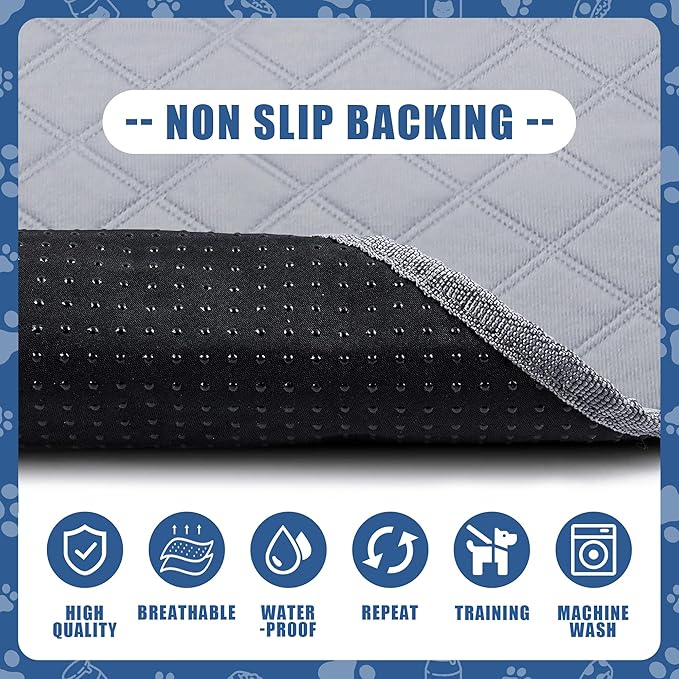 PatiencET Washable Pee Pads for Dogs 36'' x 41" Reusable Pee Pads for Dogs 2 Pack Puppy Pads Potty Pee Pads with Waterproof Bottom for Pet Training, Whelping and Incontinence