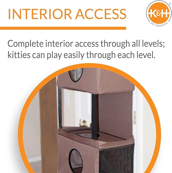 K&H Pet Products Hangin' Feline Funhouse Cat Furniture Tan Small 70 X 22 X 12 Inches