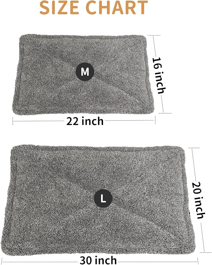 Self-Warming Cat Bed Pad, Self-Heating Cat Bed Mat Thermal Blanket for Indoor Cats & Small Dogs,30x20 inches