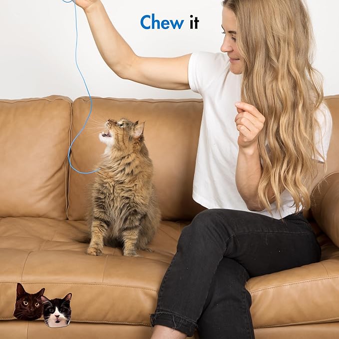 Niko and Oscar's Cat Toys | The Blue String | Cat String Toy | (1-Pack, Original, Blue)
