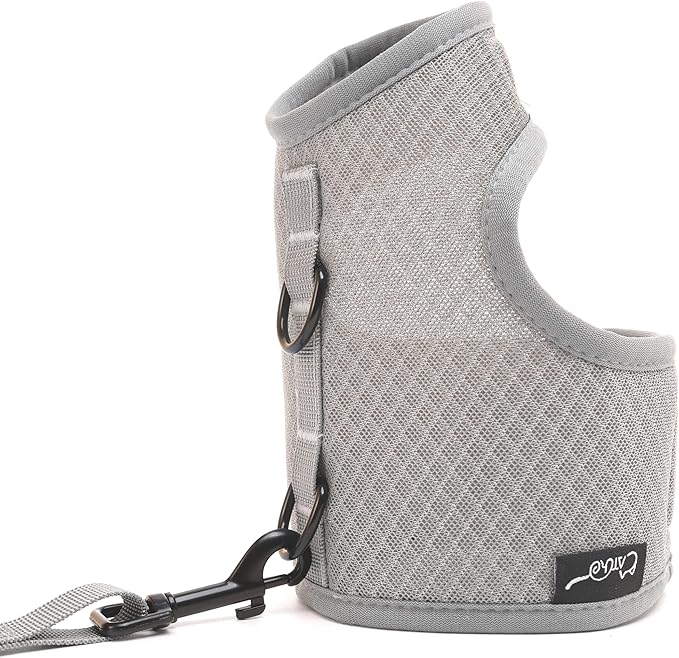 Kitty Harness and Leash for Walking Escape Proof Breathable Mesh Fabric, Solid Grey, X-Small, Adjustable Cat Walking Jackets, Padded Stylish Cat Vest