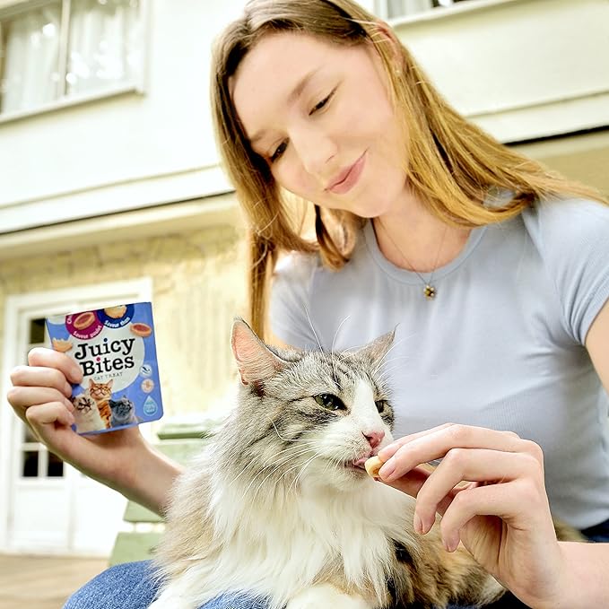 INABA Juicy Bites, Moist & Chewy Cat Treats with Vitamin E and Green Tea Extract, 0.4 Ounces per Pouch, 18 Pouches (3 per Bag), Tuna and Chicken