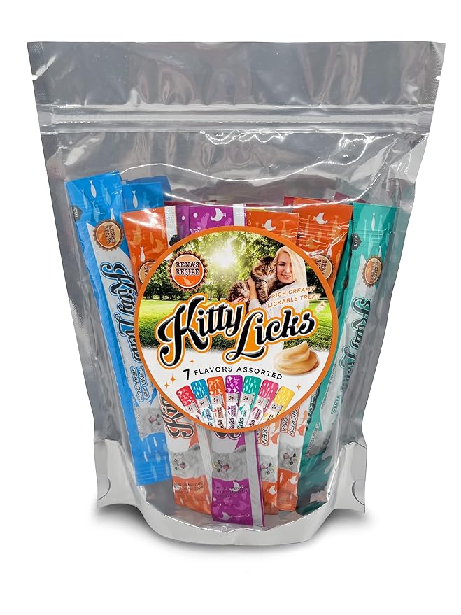 Rena's Recipe Kitty Licks (28 Tubes / 7 Flavors) Chicken - Chicken with Liver - Chicken with Tuna - Tuna - Tuna with Seafood - Tuna with Salmon - Tuna with Scallop