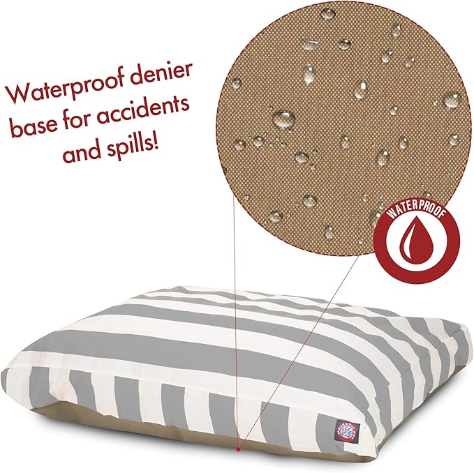 Majestic Pet Rectangle Large Dog Bed Washable – Non Slip Comfy Pet Bed – Dog crate Bed with Removable Washable Cover – Dog Kennel Bed for Sleeping - Dog bed X-Large Breed 50x42x5 Inch – Gray