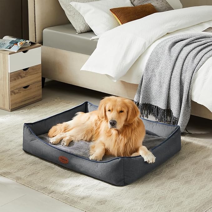 Orthopedic Dog Beds for Medium Large Dogs, Durable Egg Crate Foam Sofa Dog Bed wit Washable Removable Cover,Waterproof Lining and Nonskid Bottom,Pet Bed for Large Dogs (Dark Grey, X-Large)