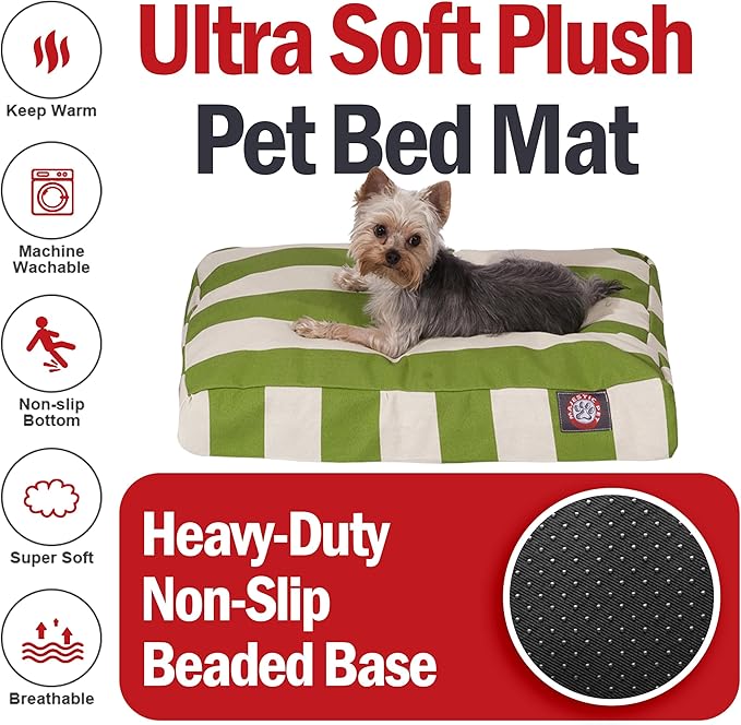 Majestic Pet Rectangle Small Dog Bed Washable – Non Slip Comfy Pet Bed – Dog Crate Bed with Removable Washable Cover – Dog Kennel Bed for Sleeping - Dog Bed Small Breed 27x20x4 Inch – Sage Green
