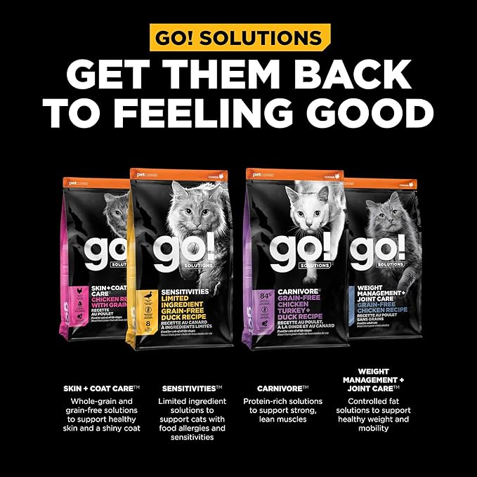 Go! Solutions Digestion + Gut Health, Dry Cat Food, Chicken Recipe with Ancient Grains, 3 lb Bag