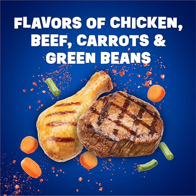 Purina Friskies Tender and Crunch'd With Flavors of Chicken, Beef, Carrots and Green Beans - (Pack of 4) 3.15 lb. Bags