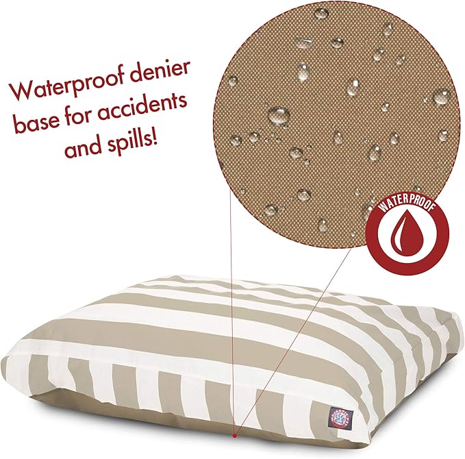 Majestic Pet Rectangle Large Dog Bed Washable – Non Slip Comfy Pet Bed – Dog crate Bed with Removable Washable Cover – Dog Kennel Bed for Sleeping - Dog bed X-Large Breed 50x42x5 Inch – Sand Beige