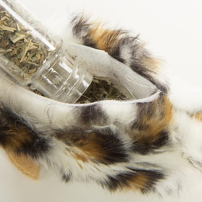 Petlinks Mouse Full Refillable Cat Toy with Catnip Tube - White/Orange, One Size