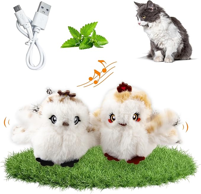 Gigwi Flapping Bird Cat Toys Lifelike Sandpiper Chirp Tweet Interactive Cat Toy, Rechargeable Cat Toy For Bored Indoor Cat, Automatic Cat Toy Best Gift For Birthday, Thanksgiving, Christmas, New Year