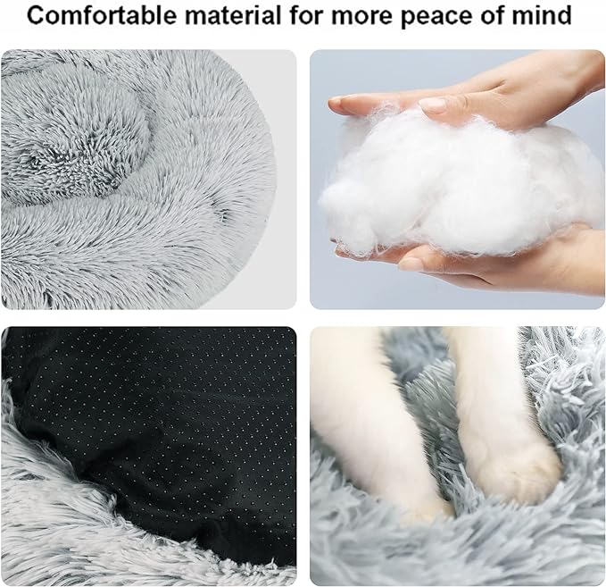 Nisrada Cat Beds for Indoor Cats,20 Inch Dog Bed for Small Melium Large Dogs, Washable-Round Pet Bed for Puppy and Kitten with Slip-Resistant Bottom