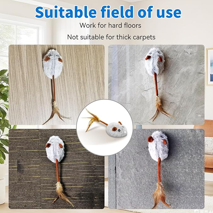 Cat Toys APP Bluetooth Smart Cat Mouse Toys Electronic Interactive Hunting Cat Toy for Indoor Mice Toys Automatic Moving Remote Control Cat Toy Exercise Cat for Bored Indoor USB Rechargeable(Gray)